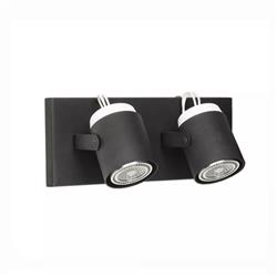 SPOT PANTALLA TUBO 2 LUCES NEGRO
