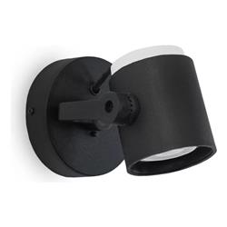 SPOT PANTALLA TUBO 1 LUZ NEGRO GU10 PVC