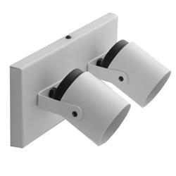 SPOT PANTALLA TUBO 2 LUCES GU10 BLANCO PVC