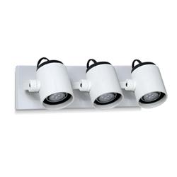 SPOT PANTALLA TUBO 3 LUCES GU10 BLANCO PVC