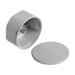 CAJA OCTOGONAL CHICA DE PVC CON TAPA GRIS