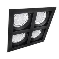 CARDÁNICO DE EMBUTIR 4 LUCES BORDE NEGRO