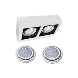 CARDÁNICO PARA SOBREPONER 2 LUCES COLOR BLANCO