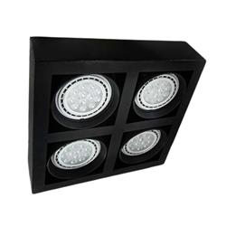 CARDÁNICO PARA SOBREPONER 4 LUCES BORDE NEGRO