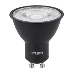 LÁMPARA LED DICROICA GU10 7W 38º DE APERTURA LUZ FRÍA CON BORDE BORDE NEGRO