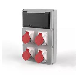 CAJA IP65 12 MODULOS + 2 MODULOS PARA 4 TOMAS ENCAPSULADAS GRIS