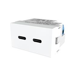 MODULO DOBLE USB C CARGA 3A BLANCO -VERONA