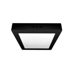 PANEL PARA SOBREPONER CUADRADO 18W LUZ CÁLIDA BORDE NEGRO