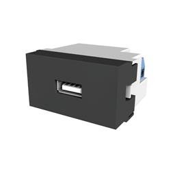 MODULO TOMA USB CARGA 3A NEGRO -  VERONA