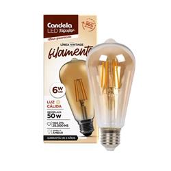 LÁMPARA LED FILAMENTO VINTANGE TUBULAR DE 6W