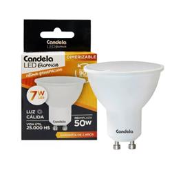 LAMPARA LED DICROICA DIMERIZABLE 7W LUZ CÁLIDA