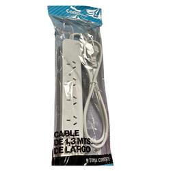 ZAPATILLA 5 TOMAS NORMALIZADA CON INTERRUPTOR 1.3MTS - CANDELA