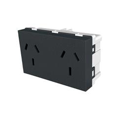 MODULO TOMA DOBLE NORMALIZADO NEGRO -  PLATINUM