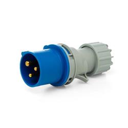 FICHA MACHO INDUSTRIAL 2P + T 32A IP44
