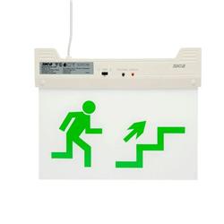 CARTEL SEÑALIZADOR DE SALIDA ESCALERA ARRIBA CON BATERIA DE LITIO