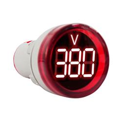 MINI VOLTIMETRO DIG OJO DE BUEY ROJO PARA PANEL 80-500VAC