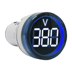 MINI VOLTIMETRO DIGITAL OJO DE BUEY D29 80-500VAC AZUL