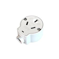 FICHA HEMBRA 10AMP SALIDA LATERAL PLANA BLANCA-  VERONA