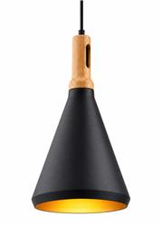 COLGANTE ORIGEN CHAPA 250 380MM NEGRO ORO E27
