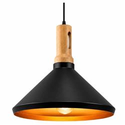 COLGANTE REFUGIO CHAPA 350 320MM NEGRO ORO E27