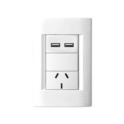 LLAVE ARMADA 1 TOMA + USB BLANCO - KALOP CIVIL