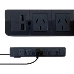 ZAPATILLA 5 TOMAS + USB 1.5 CABLE NEGRA - KALOP