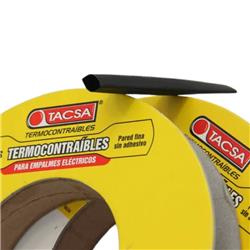 TERMOCONTRAIBLE PARED FINA S/ ADHESIVO 10MTS 3.2MM (1/8) TACSA
